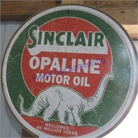 Sinclare opaline motor oil tin sign- 12" across
