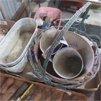 Metal basket, galvonized small buckets