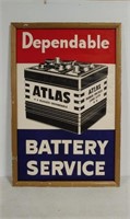Atlas Battery Service framed poster