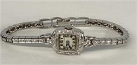 TIFFANY LADIES DIAMOND & PLATINUM WRIST WATCH