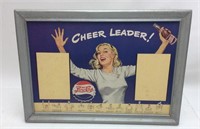 Vintage Pepsi Cola Cheer Leader Sign