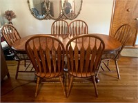 Solid Oak Dining Table w/6 Chairs