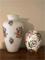 2 Large Floral Vases