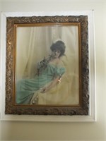 DOUBLE FRAMED ANTIQUE PICTURE