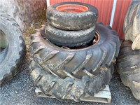 2 Tractor Tires size 14.9 x 28/13-2.8 and 2 fronts