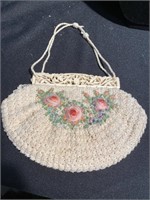 Vintage handmade purse with French ivory closure