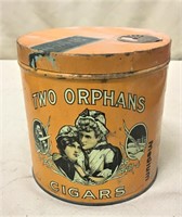 Two Orphans Cigar Tin, 4 3/4"Dia