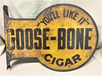 Goose-Bone Cigar Metal Flange Sign