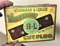 Blue Label Cut Plug Chest tin, 4 1/4"L