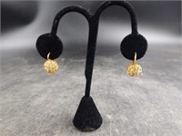 Pair of 18K Gold & Diamond Earrings