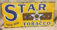 Star Tobacco Porcelain Sign 24"L