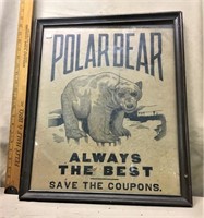 Polar Bear Tobacco Carboard Sign ? 21 1/2" H.