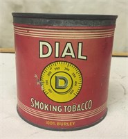 Dial Tobacco Tin Cannister, 5"H