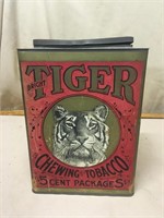 Tiger Tobacco Cardboard Store Cannister 11 1/2"H