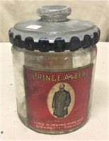 Prince Albert Glass & Paper Label Jar 7"H