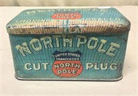 North Pole Tobacco Chest Tin, 5 3/4"L