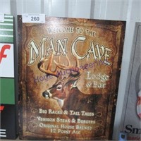 Man cave sign tin sign- approx 15"T x 14"L