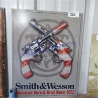 Smith & Wesson tin sign- approx 15"T x 14"L
