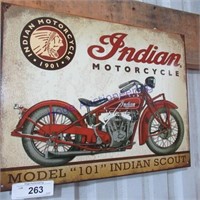 Indian motorcycle tin sign-approx 15"T x 14"L