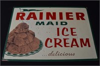 Rainier Maid Ice Cream sign 20 x 29in