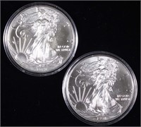 2011 & 2020 BU Silver Eagle Bullion Coins