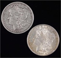 1881-s & 1889 Morgan Silver Dollars