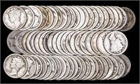 Mercury Silver Dimes - all 1916-1919 (64)