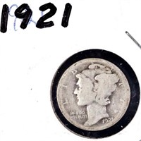 1921 Mercury Silver Dime (Key Date)