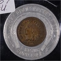 1907 "Good Luck" Encased Penny