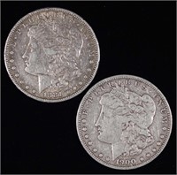 1881-s & 1900-o Morgan Silver Dollars