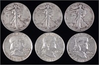 Silver Half Dollars (6)