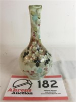 Hand Blown Burmese Green Glass Vase 11" Tall