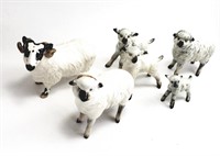 (7 PC) BESWICK RAM & EWE LAMB FAMILY SHEEP FLOCK