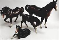 (4 PC) BESWICK HORSE STATUES Brown White Nose