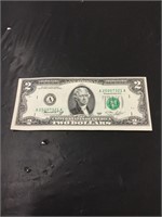 1976 offset cut $2 Dollar Bill uncirculated
