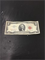 1963 red seal two dollar bill