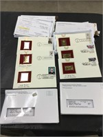 12/ first day issue gold stamps two boxes