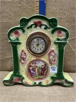 Hand Painted Victorian Porcelain Mantel Clock