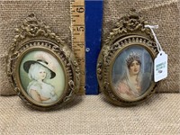 Pair of Fancy Brass Victorian Frames