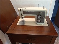 VINTAGE KENMORE SEWING MACHINE WITH WOOD CABINET