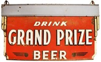 Large Grand Prize Beer Hanging Porcelain Sign