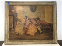Vintage French Themed Framed Picture