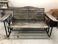 Wood and Metal Outdoor Swinging Bench