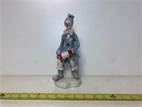 Red White and Blue Clown Statue with Accordion