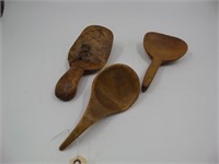 Lot (3) Wooden Paddles