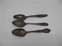 Lot (3) Galesburg, IL Steling Spoons