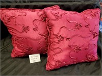set of 2 Fuscia throw pillows