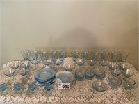 BLUE GLASS FOSTORIA CRYSTAL