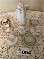 ANTIQUE CHINA TEACUPS AND SAUCERS
