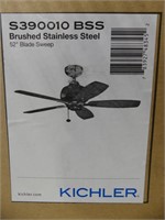 KICHLER 52" BRUSHED STAINLESS STEEL CEILING FAN